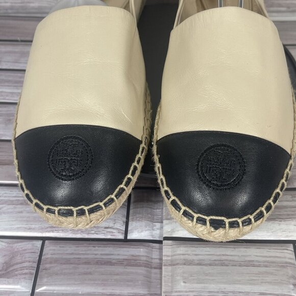 Tory Burch Women's Nappa Leather Color Block Flat Espadrille Flats Size 10 - Picture 5 of 12
